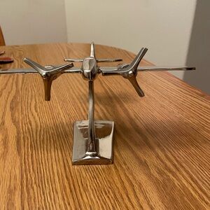 Modern Silver Airplane Sculpture